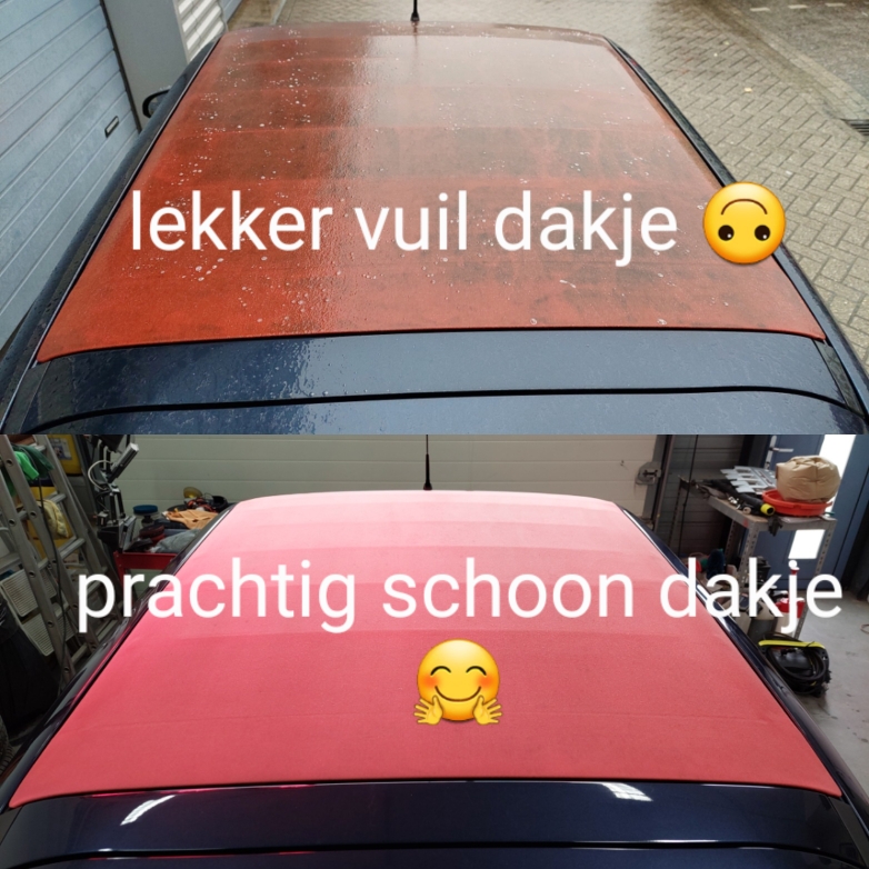 cabriodak zeer vuil en schoon |A1 Car Cleaning